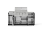 NewAge Outdoor Kitchens Outdoor Grill Island Stainless-Steel 5-Piece Cabinet Set with Sink, 1 Door, Grill Cabinet, Performance Grill and Stainless Steel Countertop - (Natural Gas) 