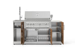 NewAge Outdoor Kitchens Outdoor Grill Island Stainless-Steel 5-Piece Cabinet Set with Sink, 1 Door, Grill Cabinet, Platinum Grill and Stainless Steel Countertop - (Natural Gas) 