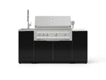 NewAge Outdoor Kitchens Outdoor Grill Island Aluminum 5-Piece Cabinet Set with Sink, 1 Door, Grill Cabinet, Platinum Grill and Stainless Steel Countertop - (Natural Gas) 