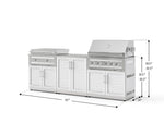 NewAge Outdoor Kitchens Stainless-Steel Louvered Doors 6-Piece Cabinet Set with Base, Grill Cabinet, Platinum Griddle and Countertop-74990-Garage Giant 