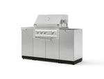 NewAge Outdoor Kitchens Outdoor Grill Island Stainless-Steel 5-Piece Cabinet Set with Sink, 1 Door, Grill Cabinet, Platinum Grill and Stainless Steel Countertop - (Natural Gas) | Garage Giant 