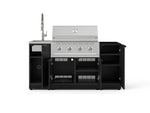 NewAge Outdoor Kitchens Outdoor Grill Island Stainless-Steel 5-Piece Cabinet Set with Sink, 1 Door, Grill Cabinet, Performance Grill and Stainless Steel Countertop - (Natural Gas) 
