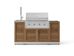 NewAge Outdoor Kitchens Outdoor Grill Island Stainless-Steel Louvered Doors 5-Piece Cabinet Set with Sink, 1 Door, Grill Cabinet, Performance Grill and Stainless Steel Countertop - (Liquid Propane) 