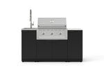 NewAge Outdoor Kitchens Outdoor Grill Island Stainless-Steel 5-Piece Cabinet Set with Sink, 1 Door, Grill Cabinet, Performance Grill and Stainless Steel Countertop - (Natural Gas) 