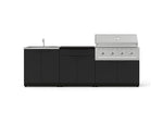 NewAge Outdoor Kitchens Stainless-Steel 5-Piece Cabinet Set with Bar, Sink, Grill Cabinet, Performance Grill, and Countertop-73386-Garage Giant 