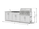 NewAge Outdoor Kitchens Stainless-Steel 5-Piece Cabinet Set with Bar, Sink, Grill Cabinet, Performance Grill, and Countertop-73400-Garage Giant 