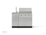 NewAge Outdoor Kitchens Outdoor Grill Island Stainless-Steel 3-Piece Cabinet Set with Sink, Grill Cabinet and Performance Grill-73959-Garage Giant 