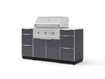 NewAge Outdoor Kitchens Outdoor Grill Island Aluminum 6-Piece Cabinet Set with 3 Drawers, Grill Cabinet, Performance Grill and Countertops - (Natural Gas) | Garage Giant 