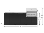 NewAge Outdoor Kitchens Stainless-Steel 5-Piece Cabinet Set with Bar, Sink, Grill Cabinet, Platinum Grill, and Countertop-67474-Garage Giant 