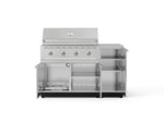 NewAge Outdoor Kitchens Outdoor Grill Island Stainless-Steel 4-Piece Cabinet Set with 1 Door, Grill Cabinet, Performance Grill and Countertop-73889-Garage Giant 