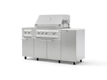 NewAge Outdoor Kitchens Outdoor Grill Island Stainless-Steel 6-Piece Cabinet Set with Casters and 1-Door, Grill Cabinet, Platinum Grill, Dual Side Burner and Dekton in Aeris Countertop - (Liquid Propane) | Garage Giant 
