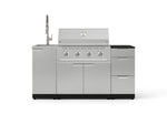 NewAge Outdoor Kitchens Outdoor Grill Island Stainless-Steel 5-Piece Cabinet Set with Sink, 3 Drawer, Grill Cabinet, Performance Grill and Stainless Steel Countertop - (Liquid Propane) 
