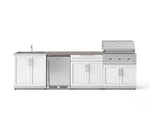 NewAge Outdoor Kitchens Stainless Steel 6-Piece Cabinet Set with Sink, Bar, Grill Cabinet, Performance Grill, Countertop and Stainless Steel Door Fridge-73830-Garage Giant 