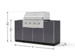 NewAge Outdoor Kitchens Outdoor Grill Island Aluminum 6-Piece Cabinet Set with 1 Door, Grill Cabinet, Performance Grill and Countertops - (Natural Gas) 