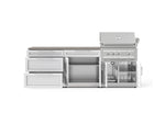 NewAge Outdoor Kitchens Stainless-Steel 5-Piece Cabinet Set with with 3-Drawer, Bar, Grill Cabinet, Platinum Grill and Countertop-73369-Garage Giant 