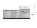 NewAge Outdoor Kitchens Stainless-Steel 5-Piece Cabinet Set with Sink, 2-Door with Drawer, Grill Cabinet, Platinum Grill and Countertop-71597-Garage Giant 