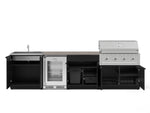 NewAge Outdoor Kitchens Stainless Steel 6-Piece Cabinet Set with Sink, Bar, Grill Cabinet, Performance Grill, Countertop and Glass Door Fridge-73820-Garage Giant 