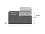 NewAge Outdoor Kitchens Aluminum 4-Piece Cabinet Set with Bar, Grill Cabinet, Platinum Grill, and Countertop-71728-Garage Giant 