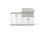 NewAge Outdoor Kitchens Stainless-Steel 4-Piece Cabinet Set with Base, Grill Cabinet, Platinum Grill, and Countertop-73561-Garage Giant 