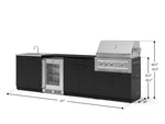 NewAge Outdoor Kitchens Stainless Steel 6-Piece Cabinet Set with Sink, Bar, Grill Cabinet, Platinum Grill, Countertop and Glass Door Fridge-73752-Garage Giant 
