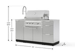 NewAge Outdoor Kitchens Outdoor Grill Island Stainless-Steel 5-Piece Cabinet Set with Sink, 3 Drawer, Grill Cabinet, Platinum Grill and Stainless Steel Countertop-75604-Garage Giant 