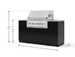 NewAge Outdoor Kitchens Outdoor Grill Island Aluminum 6-Piece Cabinet Set with 1 Door, 3 Drawer, Grill Cabinet, Platinum Grill and Countertops 