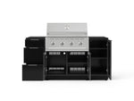 NewAge Outdoor Kitchens Outdoor Grill Island Aluminum 6-Piece Cabinet Set with 1 Door, 3 Drawer, Grill Cabinet, Performance Grill and Countertops - (Natural Gas) 