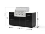 NewAge Outdoor Kitchens Outdoor Grill Island Aluminum 6-Piece Cabinet Set with 3 Drawers, Grill Cabinet, Performance Grill and Countertops - (Natural Gas) 