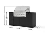 NewAge Outdoor Kitchens Outdoor Grill Island Stainless-Steel 5-Piece Cabinet Set with 1 Door, 3 Drawer, Grill Cabinet and Platinum Grill - (Natural Gas) 