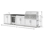 NewAge Outdoor Kitchens Stainless Steel 6-Piece Cabinet Set with Sink, Bar, Grill Cabinet, Performance Grill, Countertop and Glass Door Fridge-73772-Garage Giant 