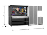NewAge Garage Cabinets Pro Series 5-Piece Cabinet Set with Base, Wall Cabinet, Locker, 78 in. Workstation, and Pegboard Accessories Kit-32641-Garage Giant 