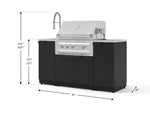 NewAge Outdoor Kitchens Outdoor Grill Island Stainless-Steel 5-Piece Cabinet Set with Sink, 1 Door, Grill Cabinet, Platinum Grill and Stainless Steel Countertop 