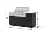 NewAge Outdoor Kitchens Outdoor Grill Island Stainless-Steel 6-Piece Cabinet Set with 3-Drawer, Grill Cabinet, Performance Grill, Side Burner and Dekton in Aeris Countertop - (Liquid Propane) 