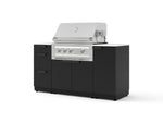 NewAge Outdoor Kitchens Outdoor Grill Island Stainless-Steel 6-Piece Cabinet Set with 1 Door, 3 Drawer, Grill Cabinet, Platinum Grill and Dekton in Aeris Countertops - (Liquid Propane) | Garage Giant 