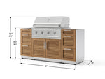 NewAge Outdoor Kitchens Outdoor Grill Island Stainless-Steel Louvered Doors 5-Piece Cabinet Set with 3 Drawers, Grill Cabinet and Performance Grill - (Liquid Propane) 