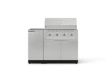 NewAge Outdoor Kitchens Outdoor Grill Island Stainless-Steel 3-Piece Cabinet Set with Sink, Grill Cabinet and Performance Grill-73957-Garage Giant 