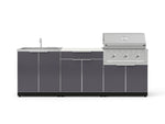 NewAge Outdoor Kitchens Aluminum 5-Piece Cabinet Set with Bar, Grill, Sink Cabinet, Performance Grill, and Countertop - (Natural Gas) 