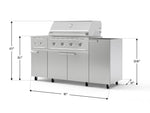 NewAge Outdoor Kitchens Outdoor Grill Island Stainless-Steel 5-Piece Cabinet Set with Casters and 1-Door, Grill Cabinet, Side Burner and Performance Grill - (Liquid Propane) 