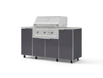 NewAge Outdoor Kitchens Outdoor Grill Island Aluminum 6-Piece Cabinet Set with Casters and 1 Door, Grill Cabinet, Performance Grill, Countertops | 74890 