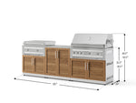 NewAge Outdoor Kitchens Stainless-Steel Louvered Doors 6-Piece Cabinet Set with Base, Grill Cabinet, Platinum Griddle and Countertop-75103-Garage Giant 