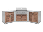 NewAge Outdoor Kitchens Stainless Steel 7-Piece Cabinet Set with 2 Door, Bar, Corner, Grill Cabinet, Performance Grill, and Countertops-71016-Garage Giant 