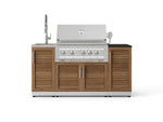 NewAge Outdoor Kitchens Outdoor Grill Island Stainless-Steel 5-Piece Cabinet Set with Sink, 1 Door, Grill Cabinet, Platinum Grill and Stainless Steel Countertop - (Natural Gas) 