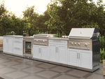 NewAge Outdoor Kitchens Stainless Stee Louvered Door 6-Piece Cabinet Set with Sink, Bar, Grill Cabinet, Platinum Griddle, Countertop and Stainless Steel Door Fridge-75126-Garage Giant 