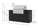NewAge Outdoor Kitchens Outdoor Grill Island Stainless-Steel 5-Piece Cabinet Set with Sink, 3 Drawer, Grill Cabinet, Platinum Grill and Stainless Steel Countertop - (Liquid Propane) 