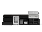 NewAge Outdoor Kitchens Aluminum 7-Piece Cabinet Set with 3-Drawer, Bar, Grill Cabinet, Platinum Grill, Countertops and Glass Door Fridge-73588-Garage Giant 