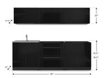 NewAge Outdoor Kitchens Aluminum 6-Piece Cabinet Set with Sink, 3-Drawer, 2-Door and Wall Cabinets-67697-Garage Giant 