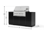 NewAge Outdoor Kitchens Outdoor Grill Island Aluminum 5-Piece Cabinet Set with Sink, 1 Door, Grill Cabinet, Platinum Grill and Stainless Steel Countertop - (Natural Gas) 