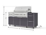 NewAge Outdoor Kitchens Outdoor Grill Island Aluminum 5-Piece Cabinet Set with Casters and 3-Drawer, Grill Cabinet, Dual Side Burner and Platinum Grill - (Liquid Propane)-92985-Garage Giant 