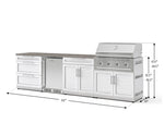 NewAge Outdoor Kitchens Stainless Steel 7-Piece Cabinet Set with 3-Drawer, Bar, Grill Cabinet, Performance Grill, Countertops, and Stainless Steel Door Fridge-73690-Garage Giant 
