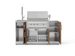 NewAge Outdoor Kitchens Outdoor Grill Island Stainless-Steel 5-Piece Cabinet Set with Sink, 1 Door, Grill Cabinet, Platinum Grill and Stainless Steel Countertop - (Natural Gas) 